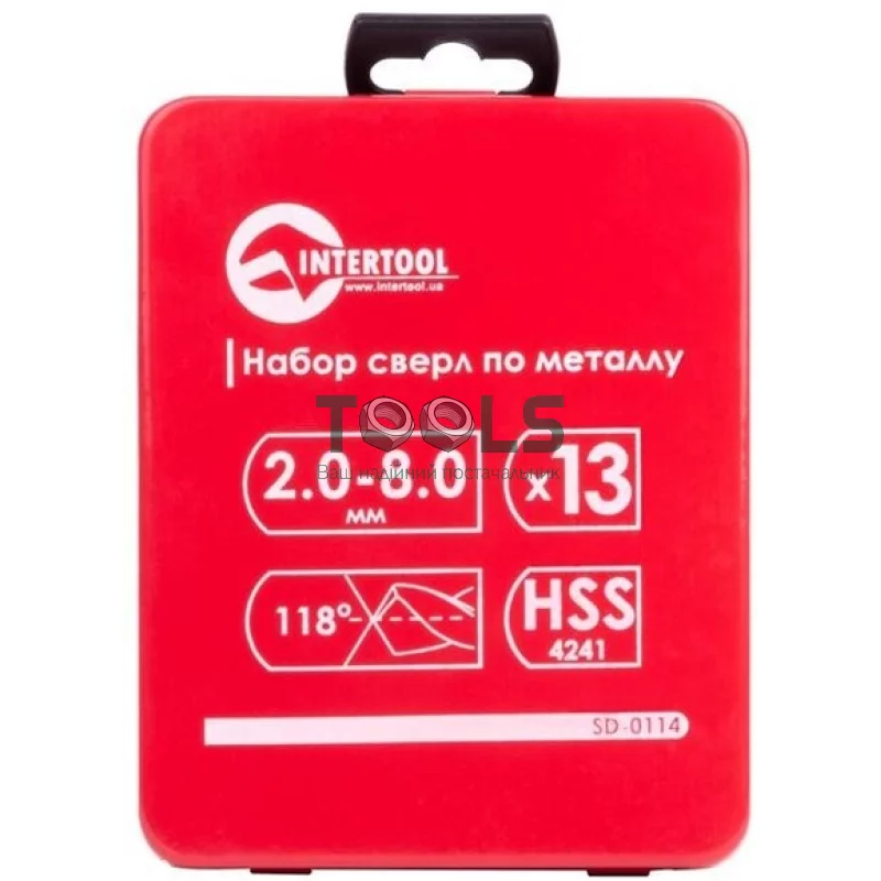 Набор сверл по металлу Intertool HSS 13 шт (2.0-8.0) полированная сталь (SD-0114)