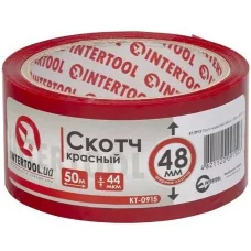 Скотч красный INTERTOOL 48 мм, 50  м, 44 мкм (KT-0915)