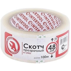 Скотч прозорий INTERTOOL 48 мм, 100 м, 52 мкм (KT-0903)