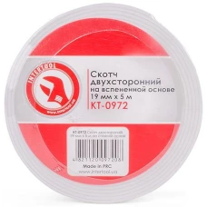 Скотч двосторонній Intertool, 19 мм, 5 м, на спіненій основі (KT-0972)