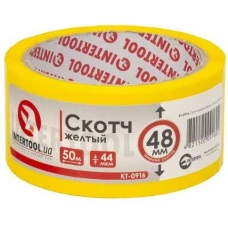 Скотч жовтий INTERTOOL 48 мм, 50 м, 44 мкм (KT-0916)