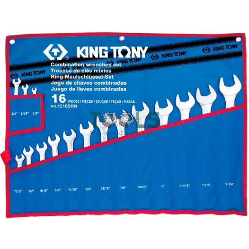 Набор комбинированых ключей King Tony 16 предметов (1216SRN)