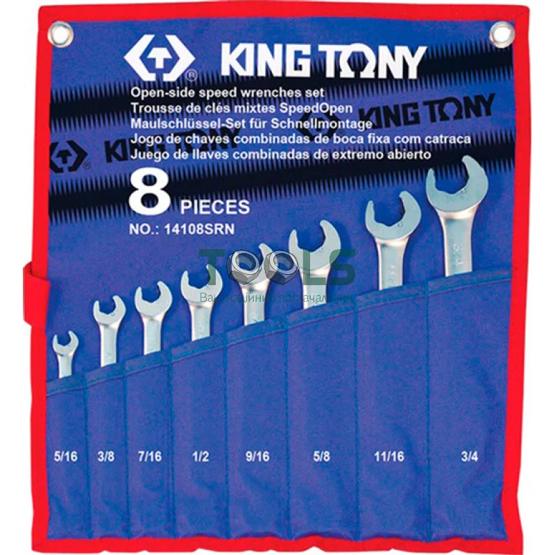 Набор ключей KING TONY 8 единиц, дюймовых 5/16"-3/4" (14108SRN)