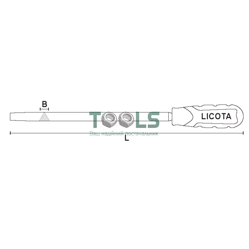 Напильник треугольный драчёвый №1, 250 мм, с рукояткой LICOTA (RFD110)