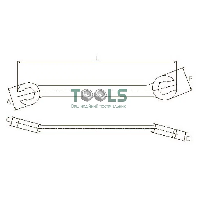 Ключ разрезной 1/2" x 9/16" LICOTA (AWT-NUM0005)