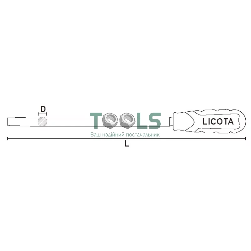 Напильник круглый бархатный №3, 200 мм, с рукояткой LICOTA (RFC308)