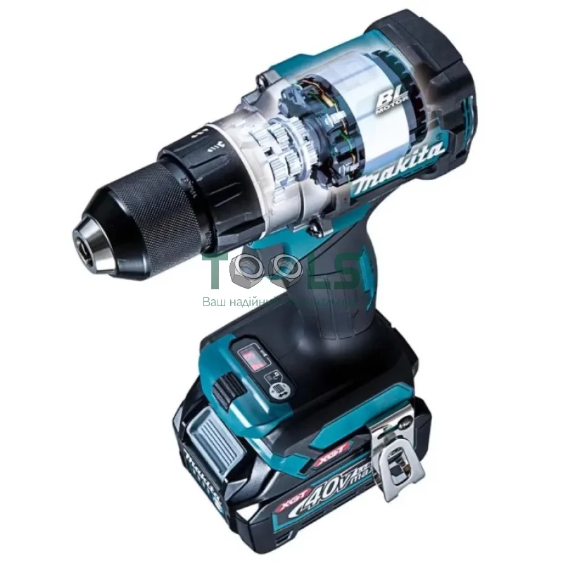 Аккумуляторная дрель-шуруповерт Makita DF001GD201 (40 В, 2х2.5 А*ч, 150 Н*м)