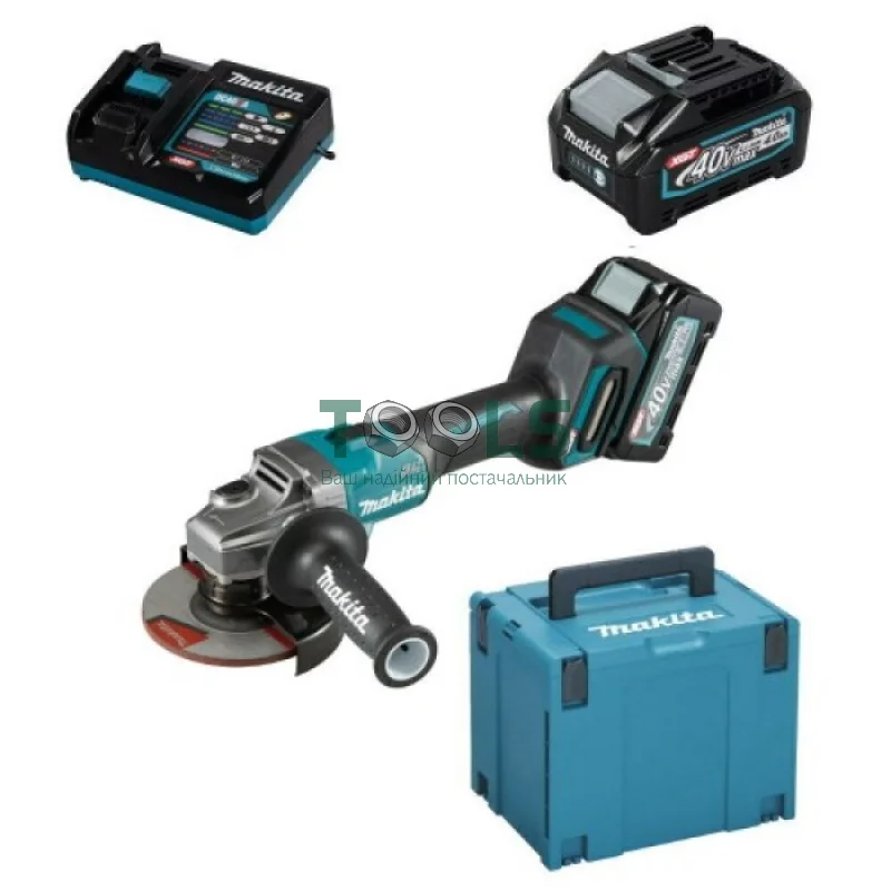 Акумуляторна кутова шліфувальна машина Makita GA008GM201 (36 В, 2х4 А*год, 125 мм)