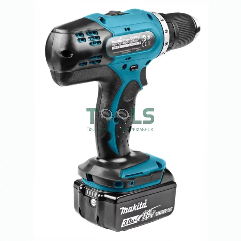 Аккумуляторная дрель-шуруповерт Makita DDF453RFE (18 В, 2х3 А*ч)