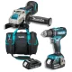 Аккумуляторная дрель-шуруповерт Makita DDF485FYX3 + аккумуляторная болгарка DGA521ZX1 + сумка (18 В, 1.5 А*ч, 3 А*ч) (SET-DDF485MK2)