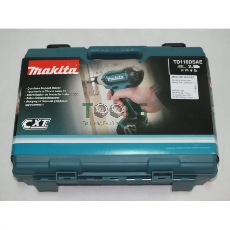 Аккумуляторный ударный гайковерт Makita TD110DSAE (10.8 В, 2х2 А*ч, 110 Н*м)