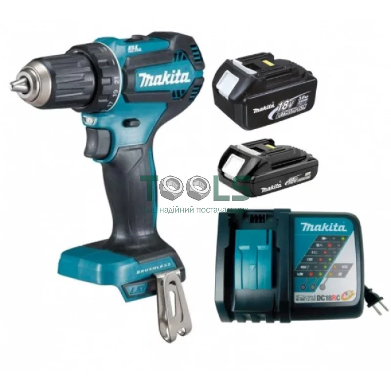 Акумуляторний дриль-шуруповерт Makita DDF485FYX3 (2х18 В, 1.5/3 А*год)