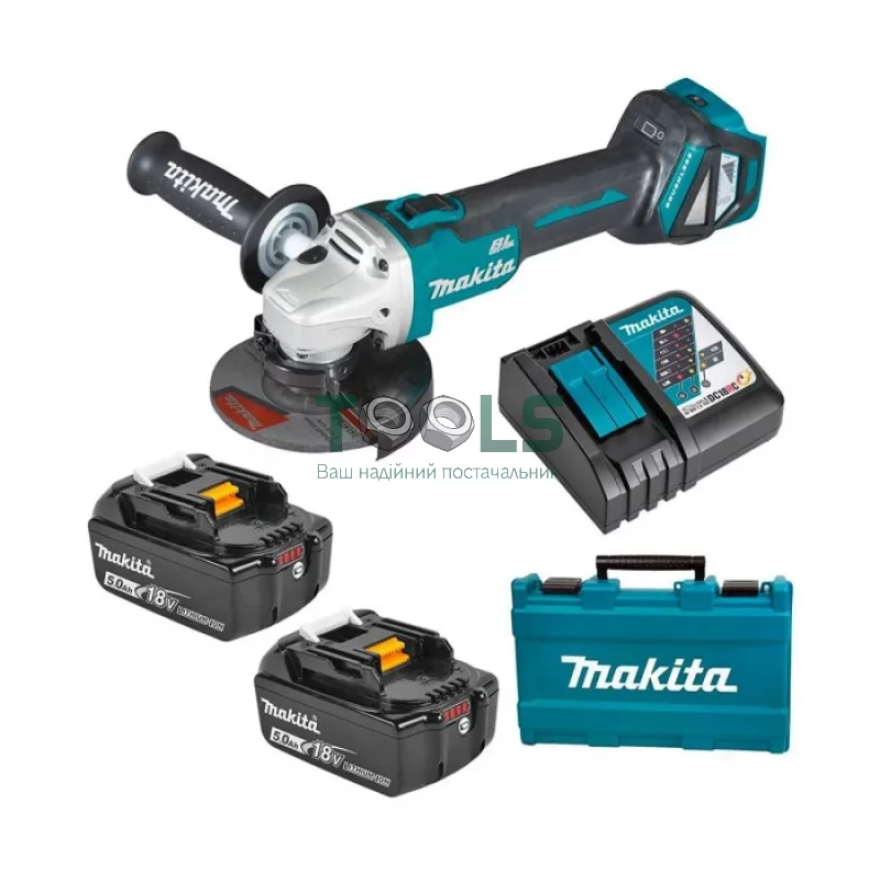 Акумуляторна болгарка Makita DGA511RTE (18 В, 2х5 А * год, 125 мм)