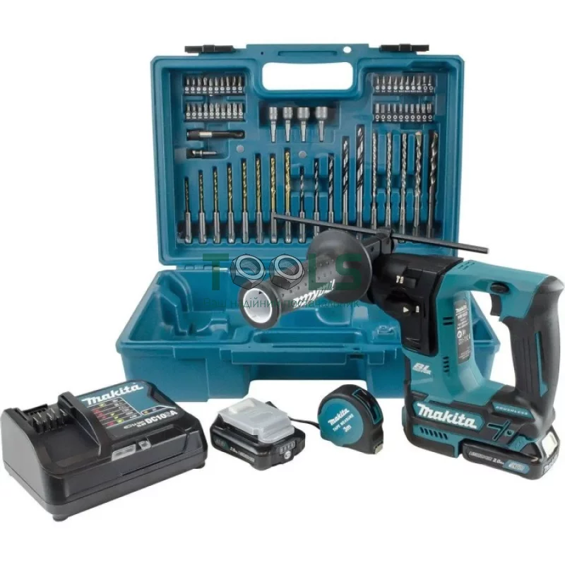 Акумуляторний перфоратор Makita HR140DSAE1 (10.8 В, 2х2 А*год, 1 Дж)