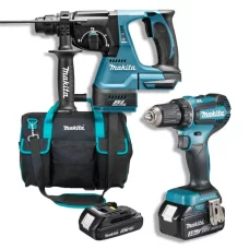 Аккумуляторная дрель-шуруповерт Makita DDF485FYX3 + перфоратор DHR242 + сумка (18 В, 1.5 А*ч, 3 А*ч) (SET-DDF485MK3)