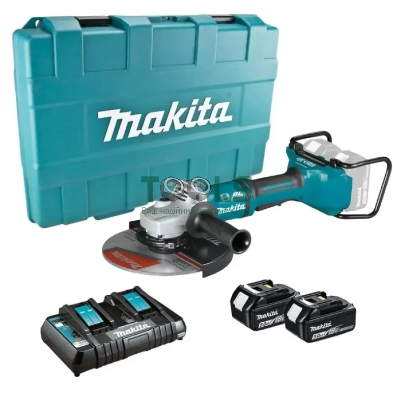 Акумуляторна болгарка Makita DGA901PT2U (2х18 В, 2х5 А*год, 230 мм)