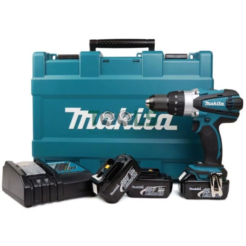 Шуруповерт акумуляторний Makita DDF482RFE3 (18 В, 3х3 А * год)