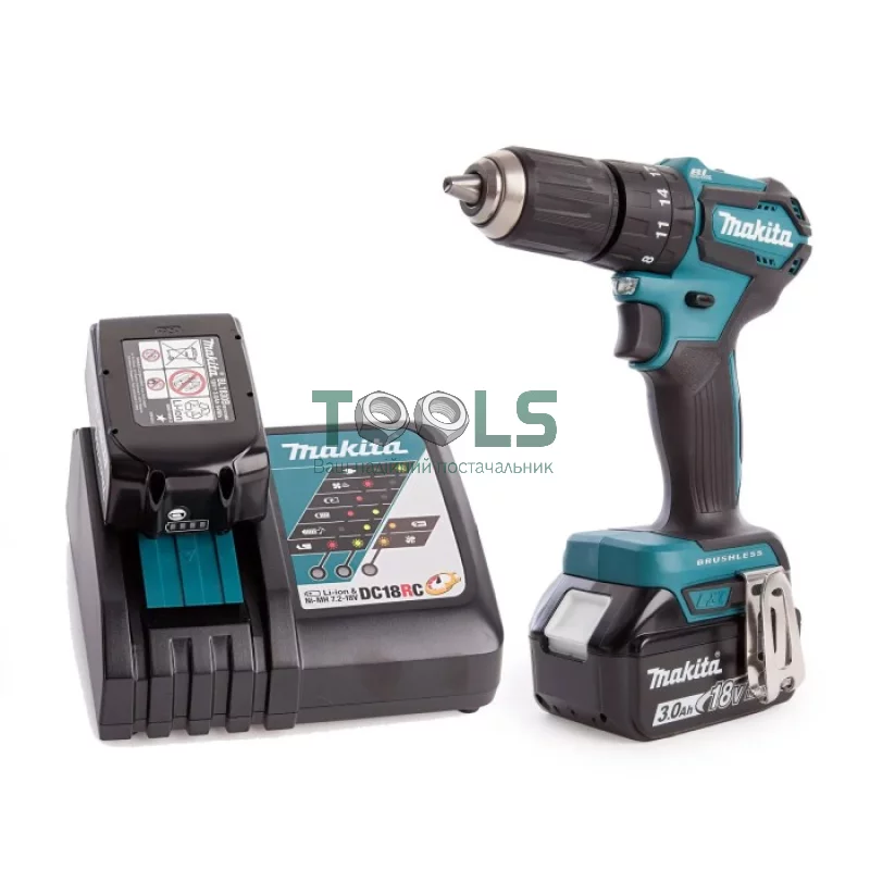 Аккумуляторная ударная дрель-шуруповерт Makita DHP483RFE (18 В, 2х3 А*ч, 40 Н*м)