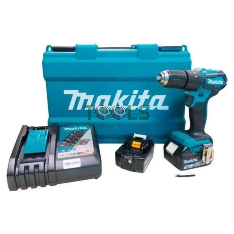 Аккумуляторная ударная дрель-шуруповерт Makita DHP483RFE (18 В, 2х3 А*ч, 40 Н*м)