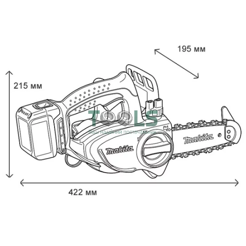 Пила цепная аккумуляторная Makita DUC122RFE (18 В, 3 А*ч, 115 мм)