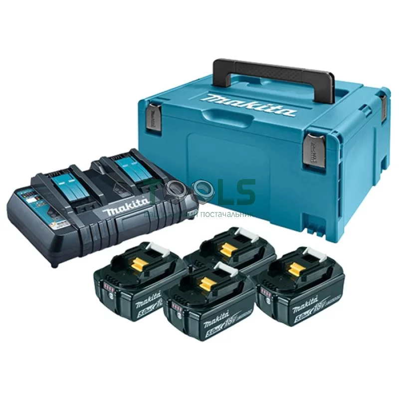 Набор аккумуляторов + зарядка Makita LXT MKP3PT184 (BL1850Bx4, DC18RD, Makpac)