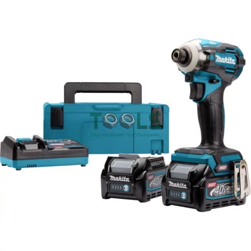 Аккумуляторный ударный гайковерт Makita TD001GM201 (40 В, 2х4 А*ч, 220 Н*м)