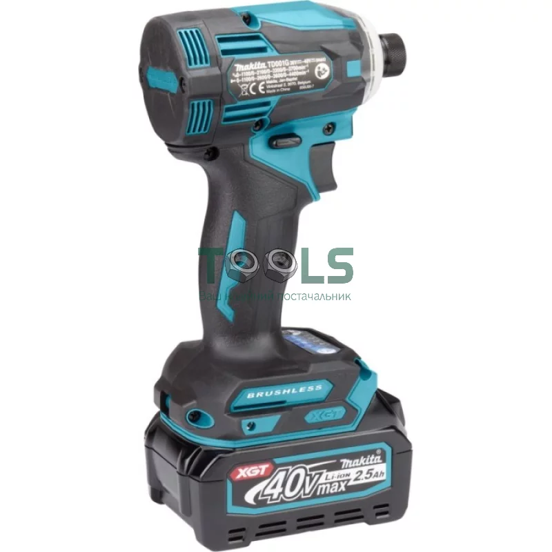 Аккумуляторный ударный гайковерт Makita TD001GM201 (40 В, 2х4 А*ч, 220 Н*м)