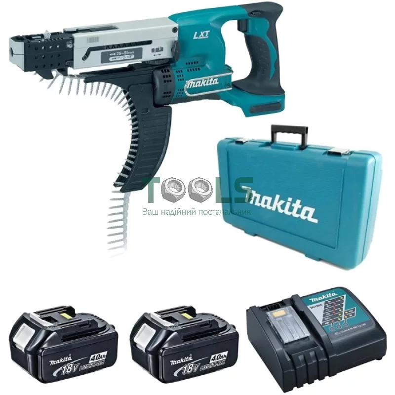 Акумуляторний магазинний шуруповерт Makita DFR550RFE (18 В, 2х3 А*год, 4x25-55 мм)