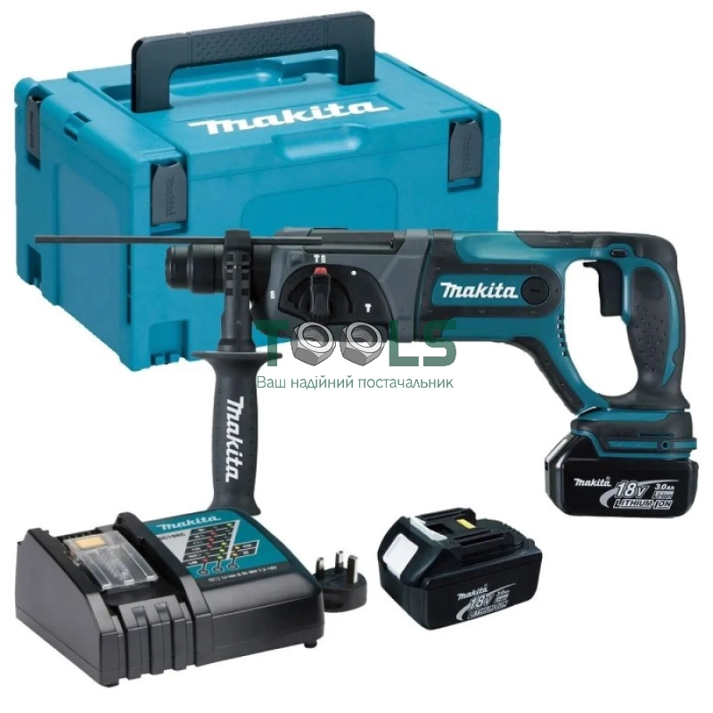 Аккумуляторный перфоратор Makita DHR241RFJ (18 В, 2х3 А*ч, 2 Дж)