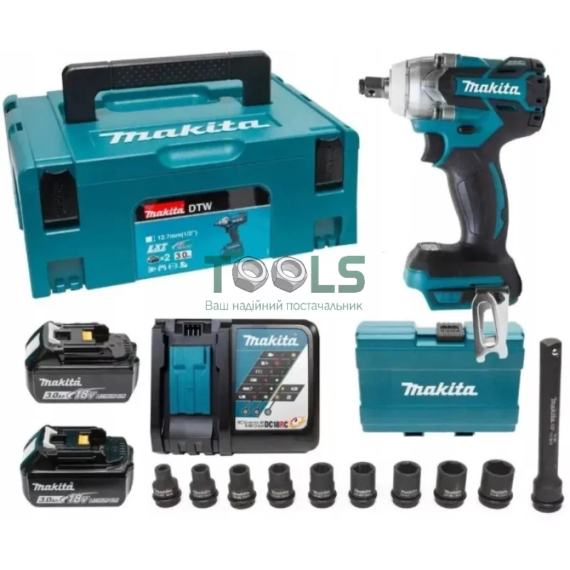 Аккумуляторный гайковерт Makita DTW285RFJX (18 В, 2х3 А*ч, 280 Н*м)