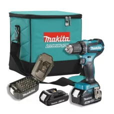 Аккумуляторная дрель-шуруповерт Makita DDF485FYX3 + набор бит + сумка (18 В, 1.5 А*ч, 3 А*ч) (SET-DDF485MK1)