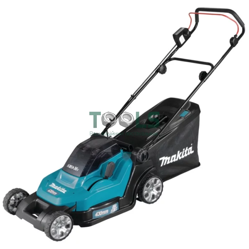 Аккумуляторные газонокосилка Makita DLM432CT2 + ножницы Makita DUM111SYX + ламзак (SOFA-DLM-2-R)