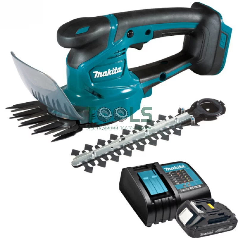 Аккумуляторные газонокосилка Makita DLM432CT2 + ножницы Makita DUM111SYX + ламзак (SOFA-DLM-2-R)