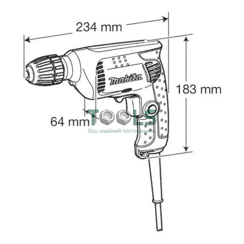 Сетевая дрель Makita 6413 (0.45 кВт)