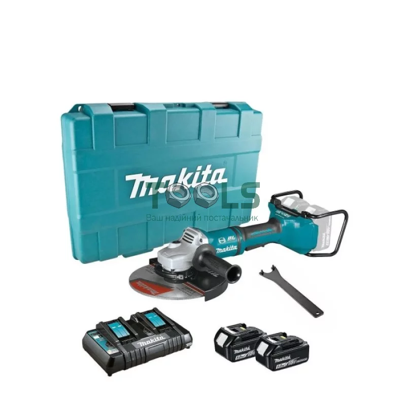 Акумуляторна болгарка Makita DGA900PT2 (2х18 В, 2х5 А*год, 230 мм)