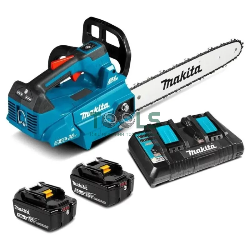 Аккумуляторная цепная пила Makita DUC306PT2 (2х18 В, 2х5 А*ч, 300 мм)