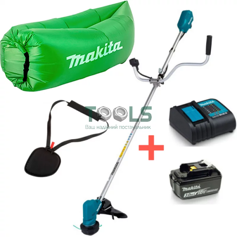 Акумуляторний триммер Makita DUR190UZX3 + DC18RC + 632G12-3 + ламзак (SOFA-DUR190U)