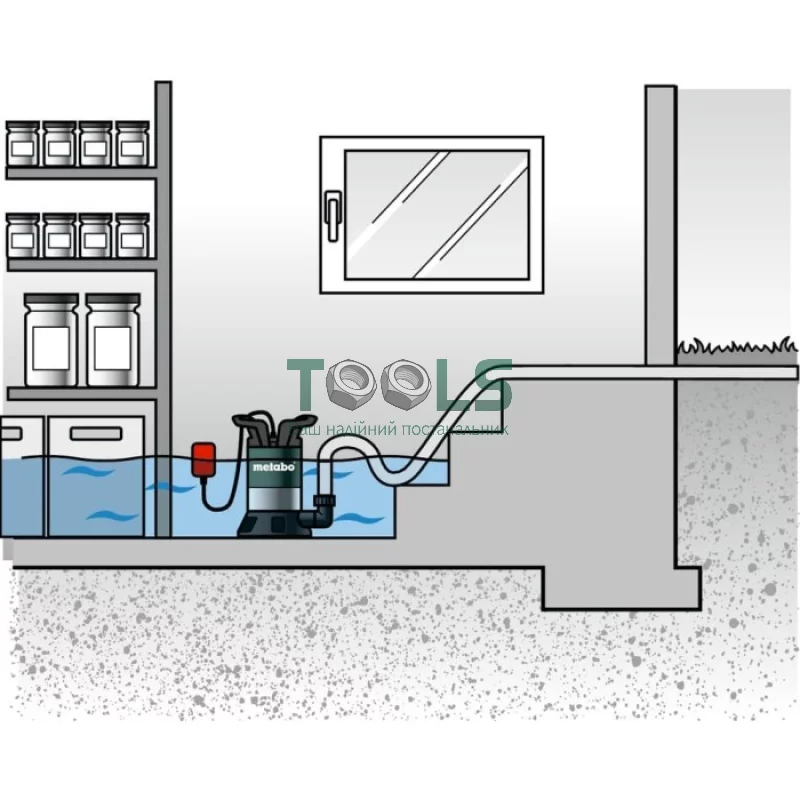 Дренажный насос для грязной воды Metabo PS 18000 SN (1.1 кВт, 19000 л/ч) (0251800000)