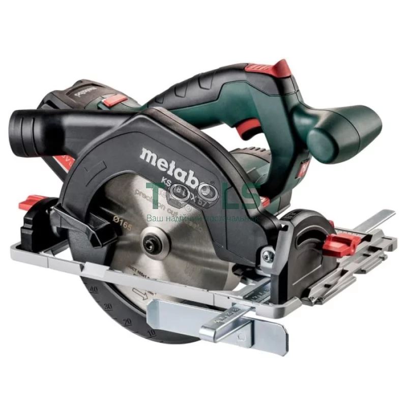 Аккумуляторная ручная циркулярная пила Metabo KS 18 LTX 57 (18 В, 2х5.2 А*ч, 165 мм) (601857700)