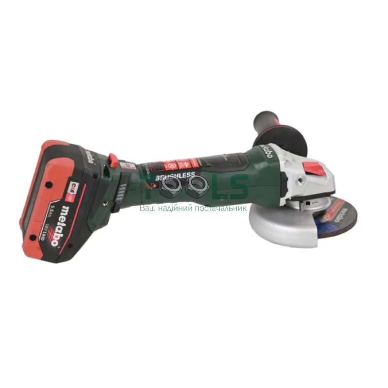 Аккумуляторная бесщеточная болгарка Metabo WVB 18 LT BL 11-125 Quick (18 В, 2х5.5 А*ч, 125 мм) (613057660)