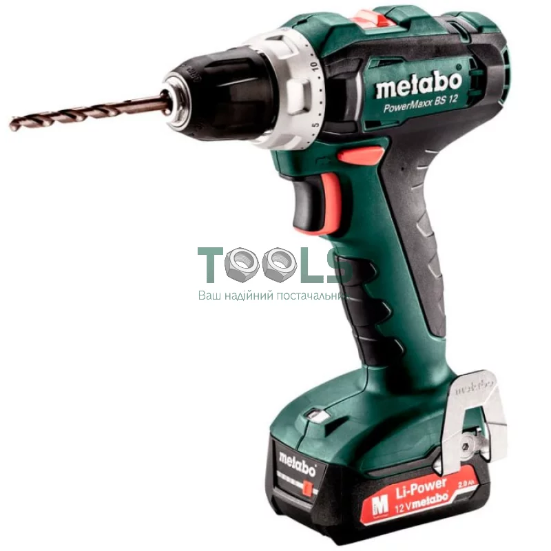 Аккумуляторная дрель-шуруповерт Metabo PowerMaxx BS 12 SET (2х12 В, 2 А*ч, 40 Н*м) (601036870)