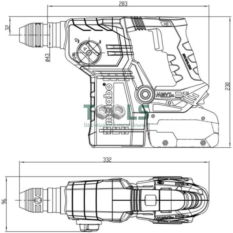 Аккумуляторный перфоратор Metabo KH 18 LTX BL 24 (2х18 В, 4 А*ч, 2.2 Дж) (601713800)