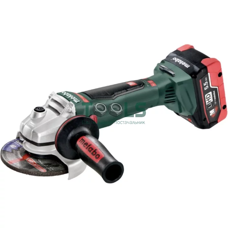 Аккумуляторная бесщеточная болгарка Metabo WB 18 LTX BL 125 Quick (18 В, 2х5.5 А*ч, 125 мм) (613077660)