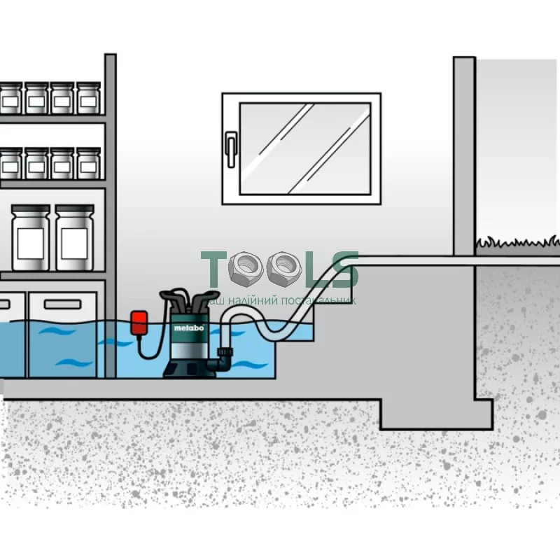 Комбинорованный погружной насос Metabo TPS 16000 S COMBI (0.97 кВт, 16000 л/ч) (0251600000)