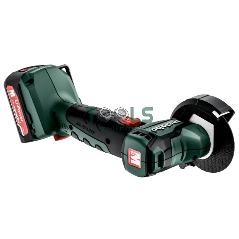 Аккумуляторная болгарка Metabo PowerMaxx CC 12 BL (12 В, 2х2 А*ч, 76 мм) (600348500)