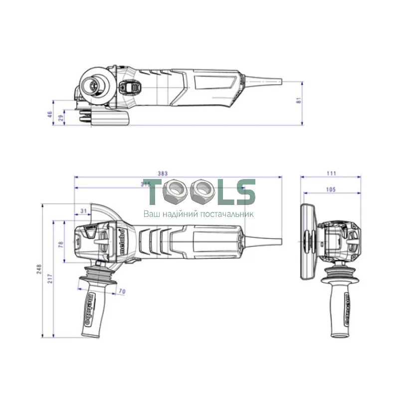 Угловая шлифмашина Metabo WE 15-125 Quick (1.55 кВт, 125 мм) (600448000)