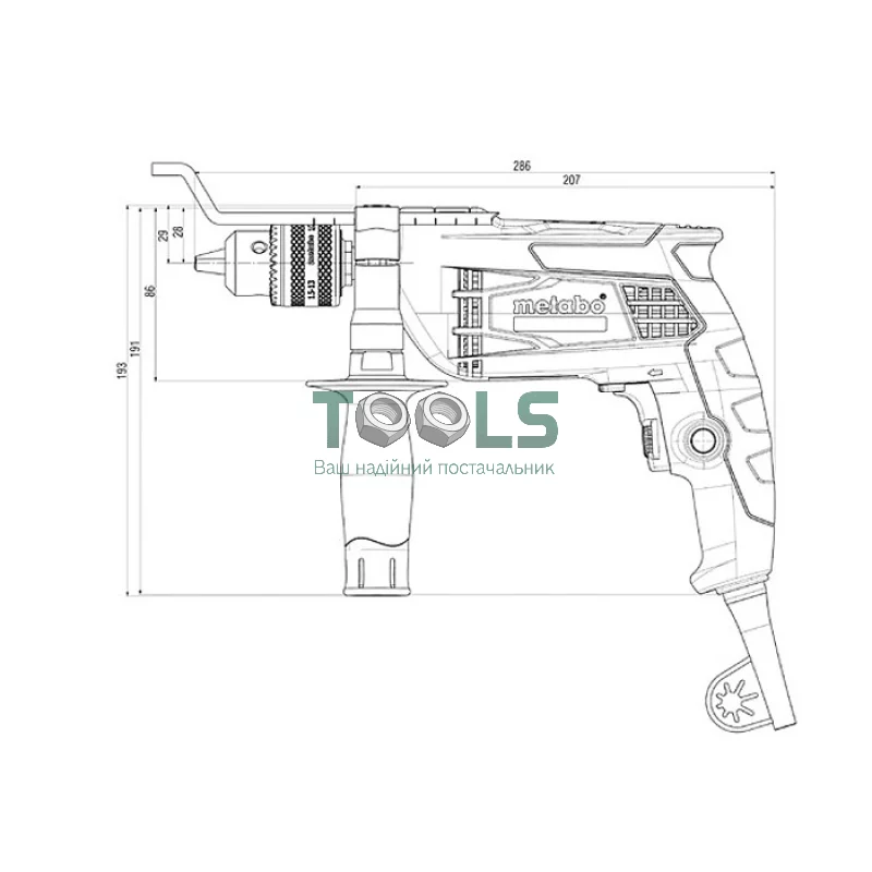 Дрель ударная 650 Вт SBE 650 БЗП Metabo 600671850