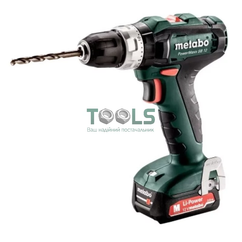 Аккумуляторный ударный шуруповерт Metabo PowerMaxx SB 12 (12 В, 2х2 А*ч) (601076500)