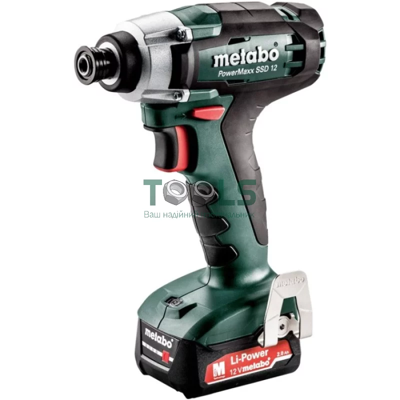 Аккумуляторный ударный гайковерт Metabo PowerMaxx SSD 12 + кейс (2х12 В, 2 А*ч) (601114500)