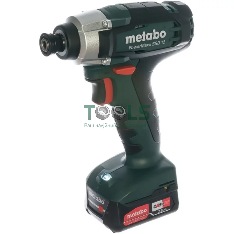 Аккумуляторный ударный гайковерт Metabo PowerMaxx SSD 12 + кейс (2х12 В, 2 А*ч) (601114500)